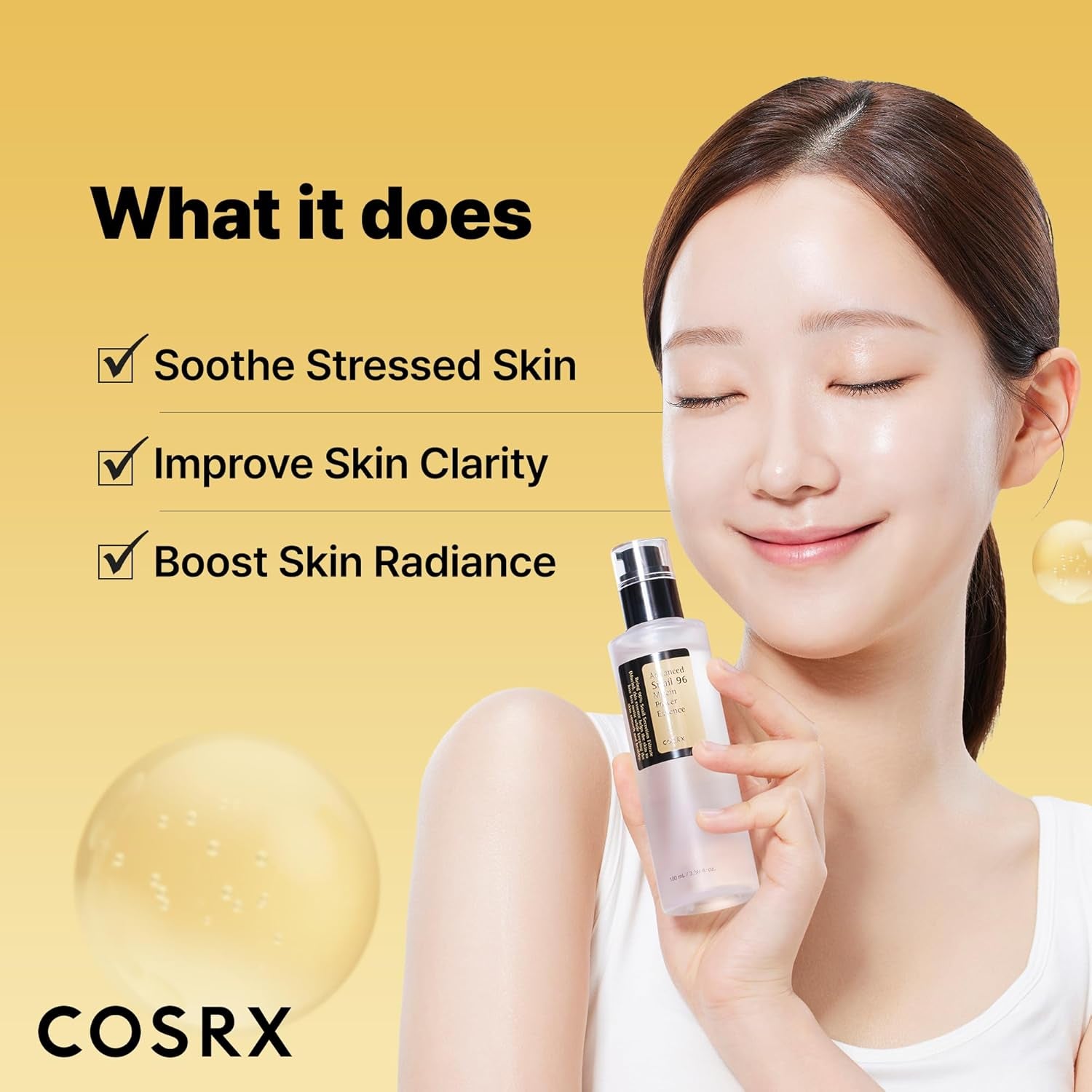 Snail Mucin Repairing Serum 100Ml, Hydrating Serum for Face with Snail Secretion Filtrate for Dull Skin & Fine Lines, Korean Skin Care