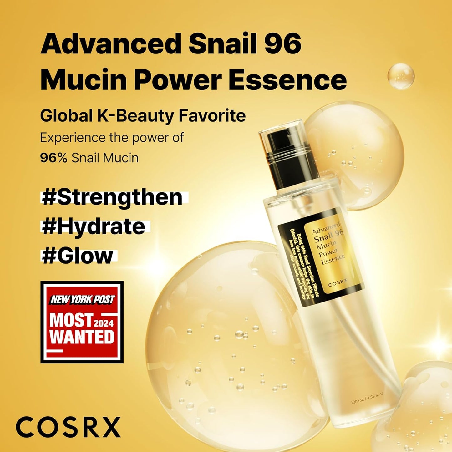 Snail Mucin Repairing Serum 100Ml, Hydrating Serum for Face with Snail Secretion Filtrate for Dull Skin & Fine Lines, Korean Skin Care